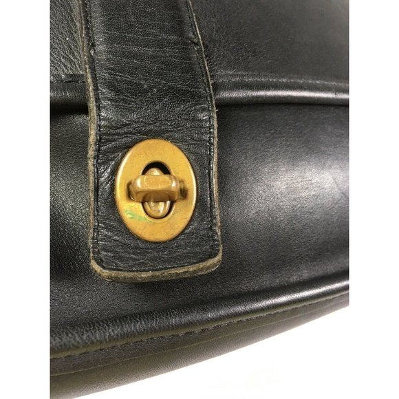 Coach 7205 Vintage Black Leather Briefcase Messenger Bag with Strap -Made In USA - Picture 7 of 12